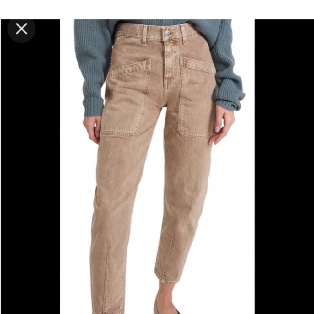 Veronica Beard Charlie Barrel Jeans Tan Jeans size 29